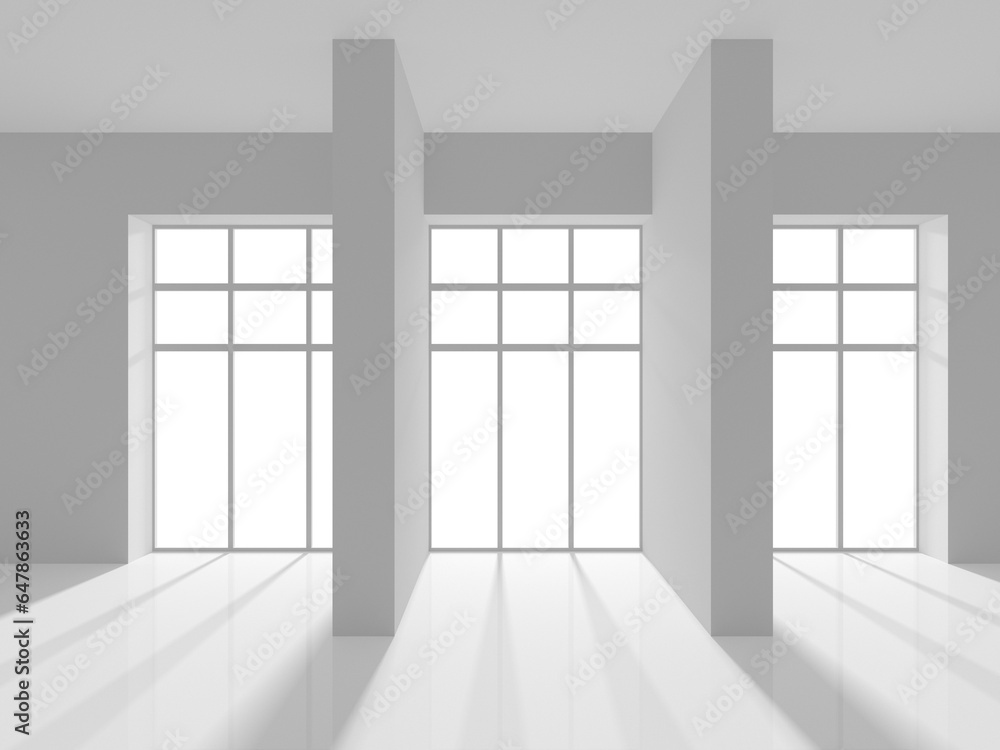 Fototapeta premium White Abstract Modern Architecture Interior Background