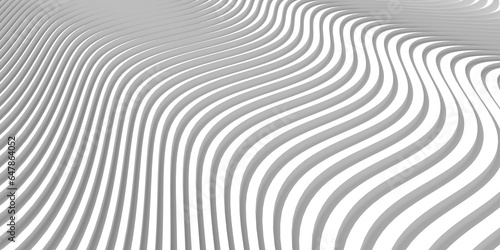 White abstract background with waves band surface