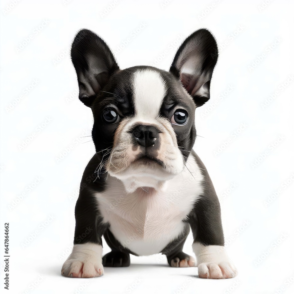 Boston Terrier's Irresistible Cuteness, Generative AI Boston Terrier's Irresistible Cuteness, Generative AI