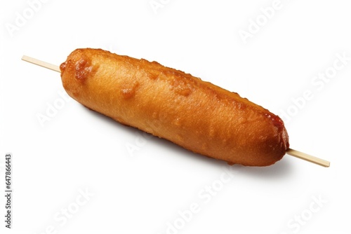 Appetizing Corn Dog. Traditional American cuisine. National authentic dishes of the USA. Background with selective focus