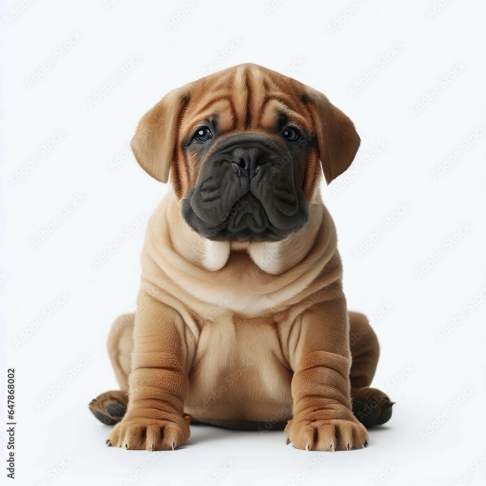 Bullmastiff's Playful Pup Charm, Generative AI Bullmastiff's Playful Pup Charm, Generative AI