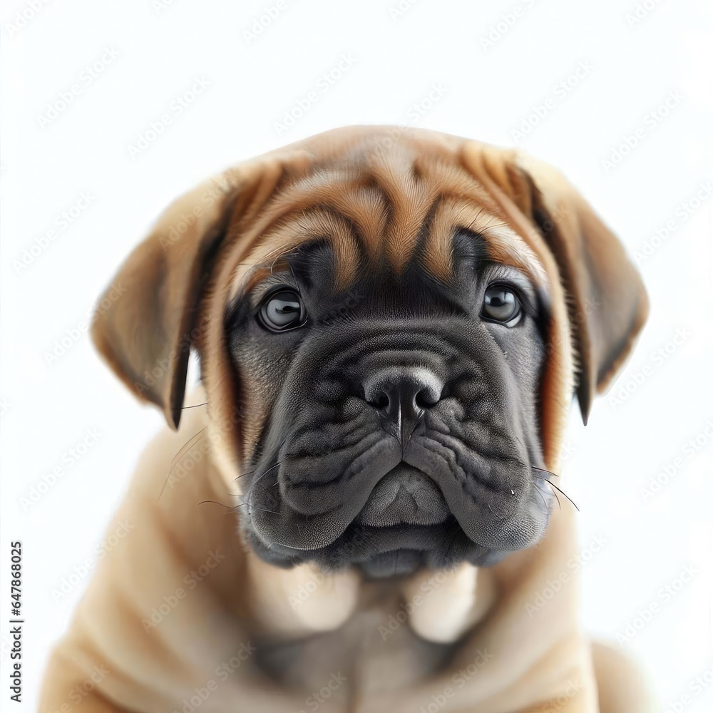 Baby Bullmastiff's Whimsical Beauty, Generative AI Baby Bullmastiff's Whimsical Beauty, Generative AI