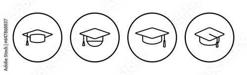 Education icon vector. graduation cap icon vector