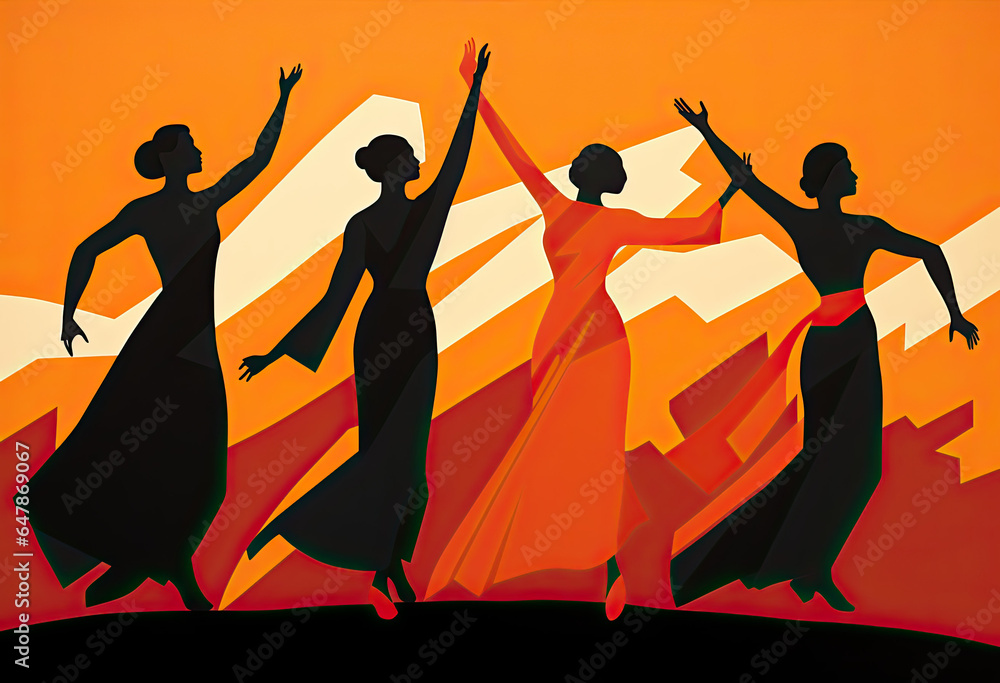 silhouettes of dancers with their hands up for culture silhouettes of dancers with their hands up for culture