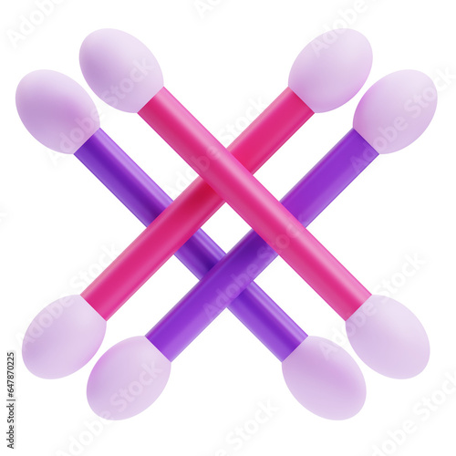 cotton swab 3d icon design