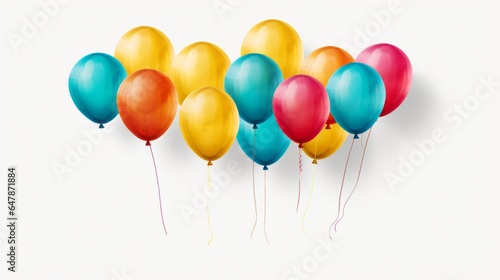 A colorful group of balloons floating in the sky, symbolizing celebration and joy