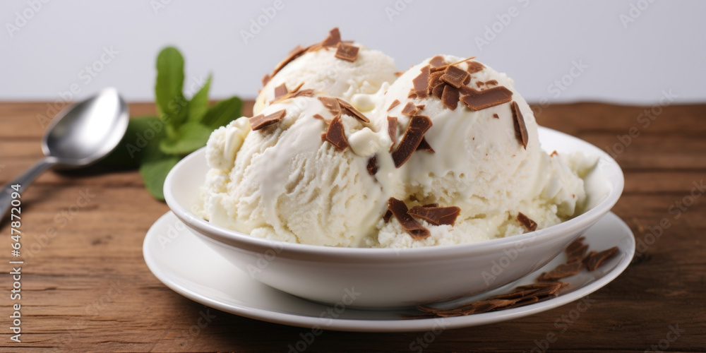 A gourmet bowl of ice cream made from a unique base of upcycled coconut milk and sweetened with an indulgent yet ecofriendly alternative like date syrup. A gourmet bowl of ice cream made from a unique base of upcycled coconut milk and sweetened with an indulgent yet ecofriendly alternative like date syrup.