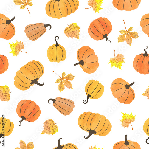Seamless pattern with pumpk...