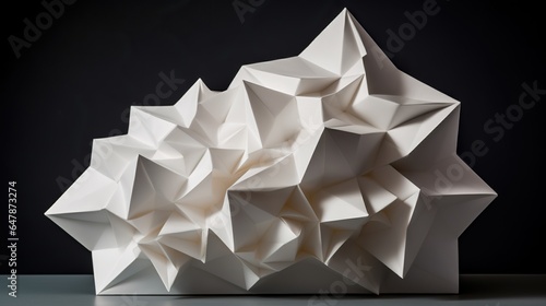 Geometric Origami Design Abstract Paper Art with Harmonious Symmetry