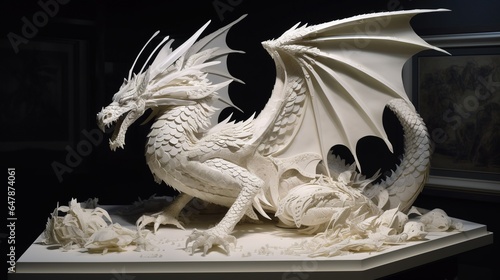 A Captivating Photo of a Complex and Intricate Origami Design with Exquisite Detailing