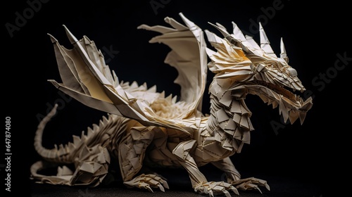 A Captivating Photo of a Complex and Intricate Origami Design with Exquisite Detailing