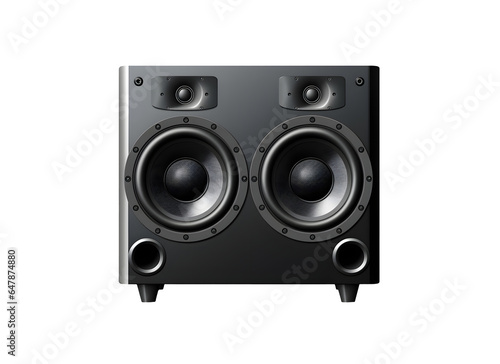 Black Subwoofers isolated on transparent background, AI
