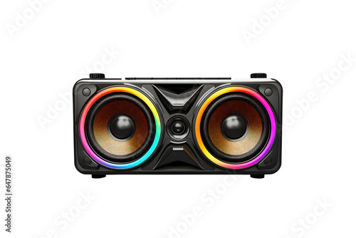 Modern Black Portable speaker isolated on transparent background, AI