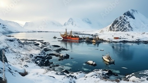 background Scientific research station in the Arctic
