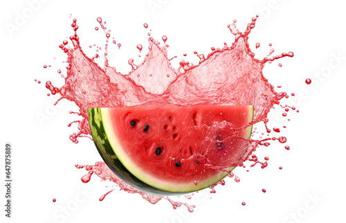 A watermelon splash isolated on white background - Generative AI