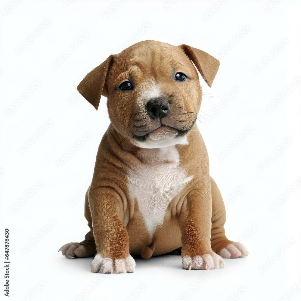 Staffordshire Bull Terrier's Precious Puppyhood, Generative AI Staffordshire Bull Terrier's Precious Puppyhood, Generative AI