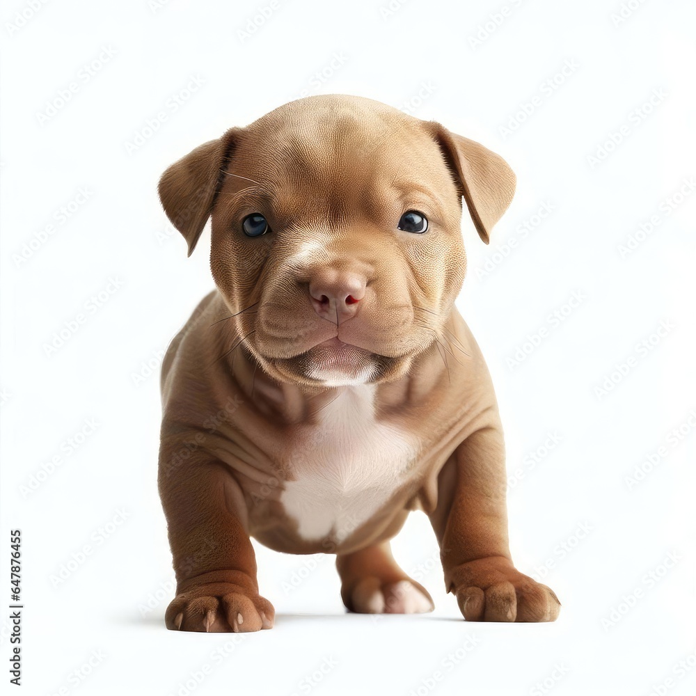 Fototapeta premium Delightful Baby Staffordshire Bull Terrier Smile, Generative AI