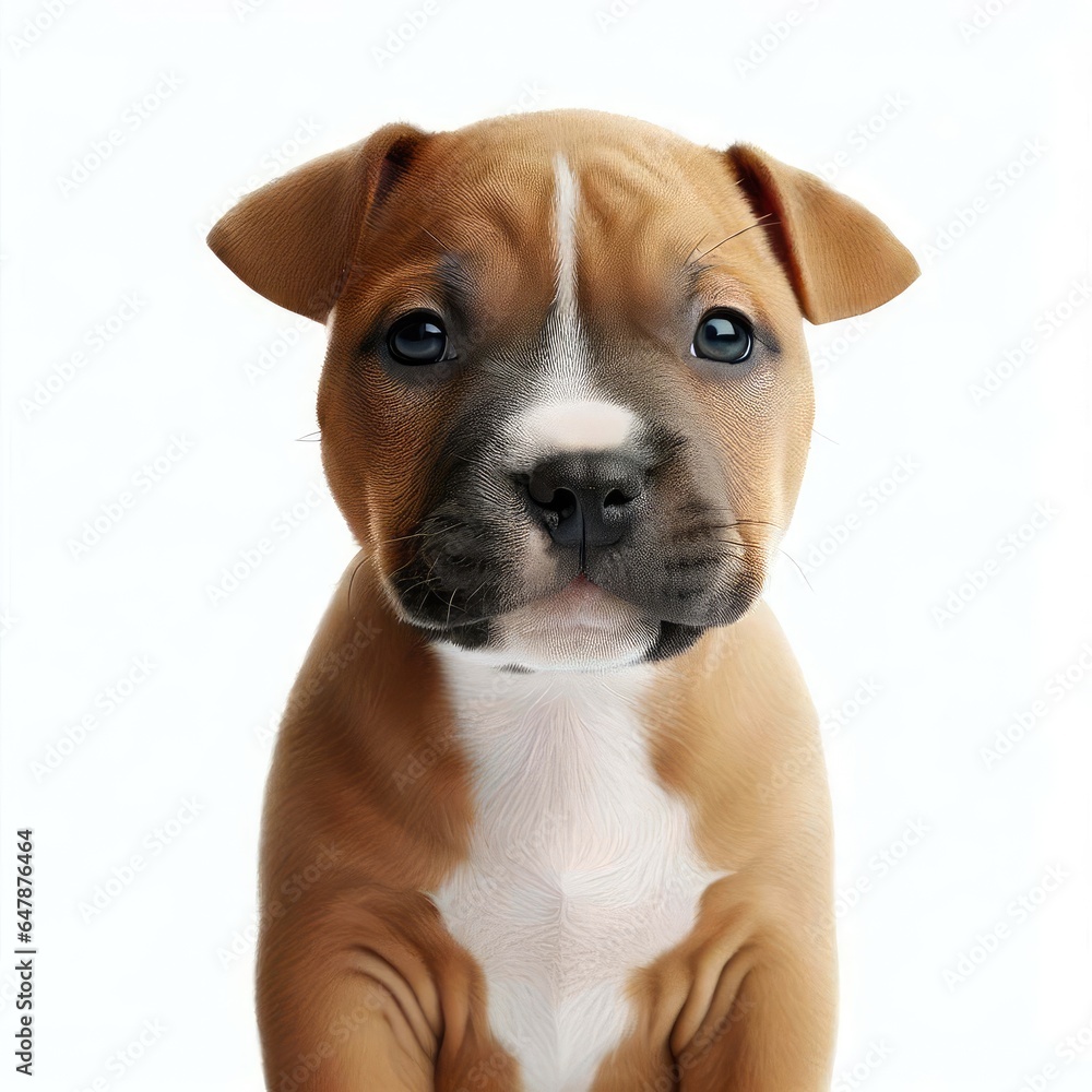 Captivating Staffordshire Bull Terrier Pup Pose, Generative AI