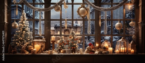 festive holiday display at residence