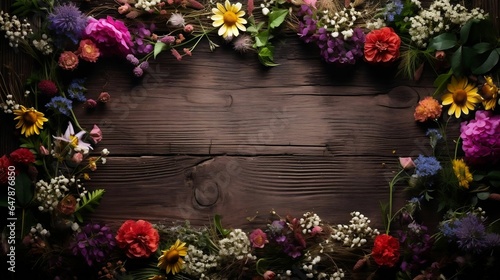 Rustic Wood and Wildflower Accents 