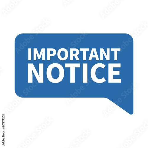 Important Notice In Blue Rectangle Shape For Announcement Information
