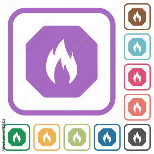 Octagon shaped natural gas sanction sign solid simple icons