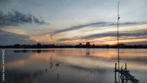 sunset over the river