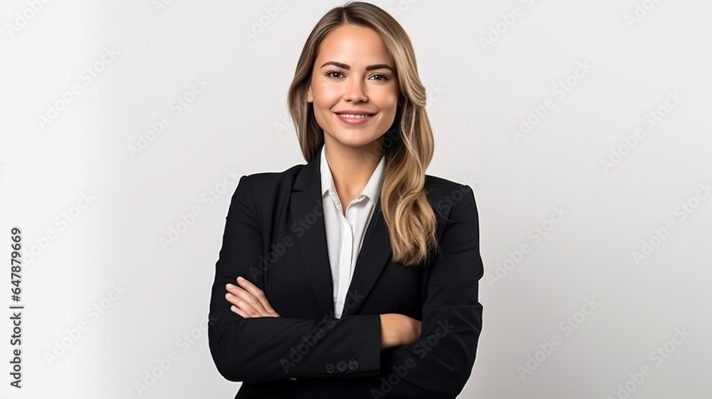 portrait of a business woman isolated on white background. generative ai portrait of a business woman isolated on white background. generative ai