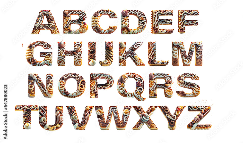 cake alphabet or sweet font with letters isolated on transparent background cake alphabet or sweet font with letters isolated on transparent background