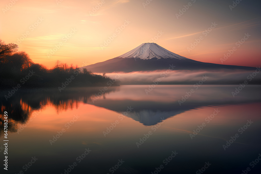 日の出の富士山