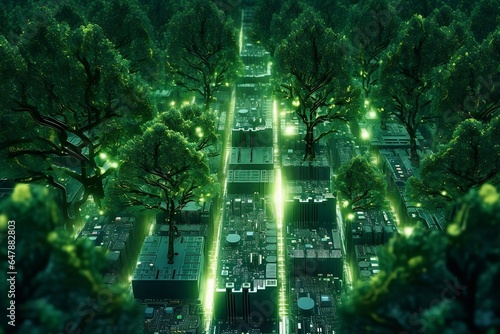 Cybernetic Woods  Virtual Grove  Techno-Forest  Digital Woodland  AI Wilderness  Techno-Nature  genetative AI