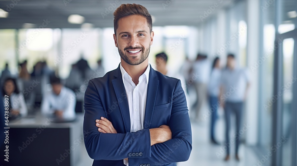 portrait of a businessman in office. generative ai portrait of a businessman in office. generative ai