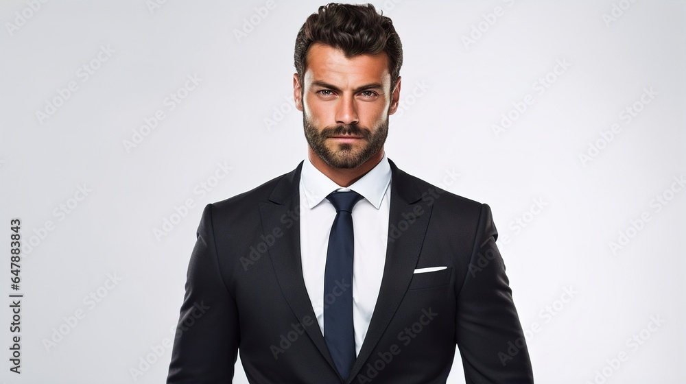 Portrait of a businessman on white background. generative ai Portrait of a businessman on white background. generative ai