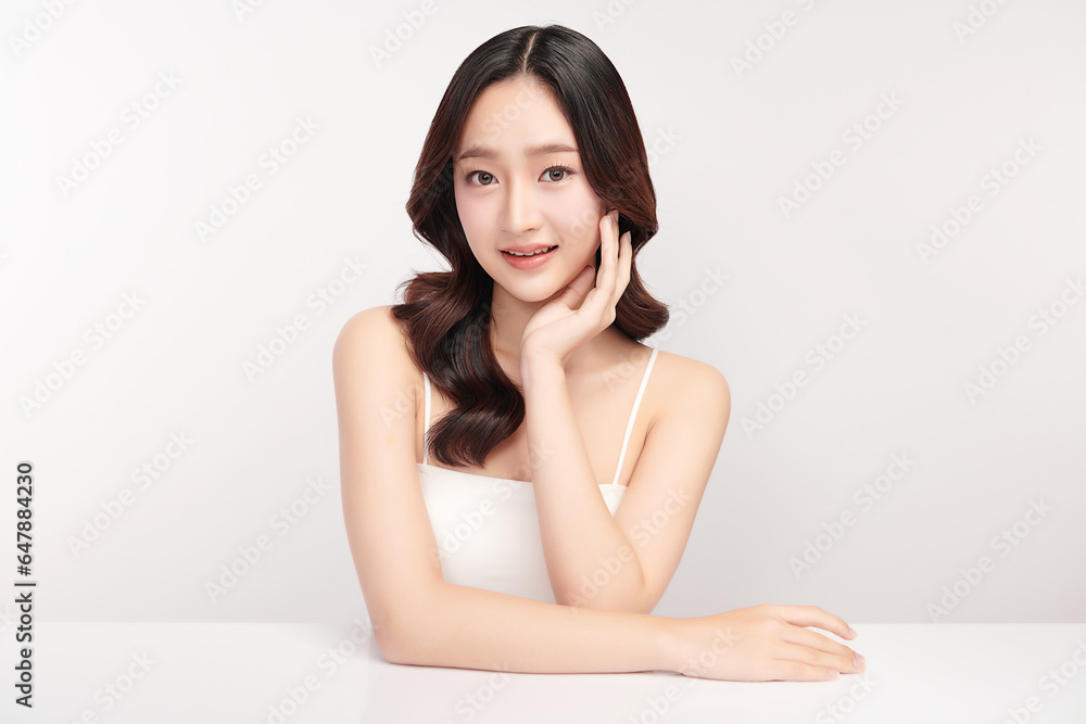 Beautiful young asian woman with clean fresh skin on white background, Face care, Facial treatment, Cosmetology, beauty and spa, Asian women portrait. Beautiful young asian woman with clean fresh skin on white background, Face care, Facial treatment, Cosmetology, beauty and spa, Asian women portrait.