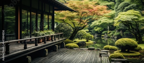 Japanese traditional house overlooking the garden