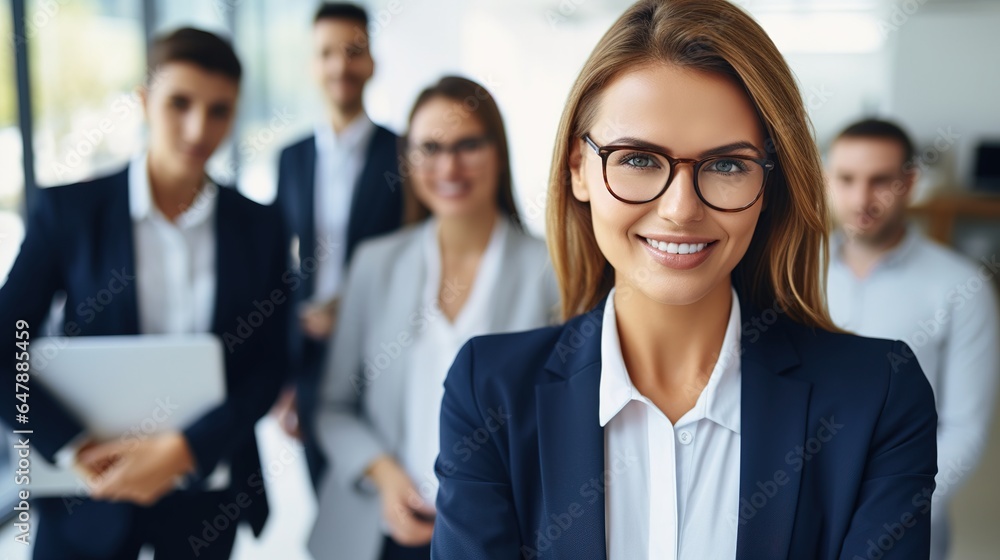 portrait of a smiling professional businesswoman standing at workplace portrait of a smiling professional businesswoman standing at workplace