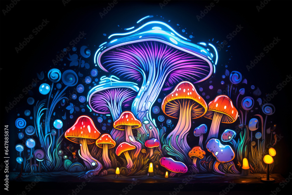 Mushroom Graffiti - neon Mushroom Graffiti - neon