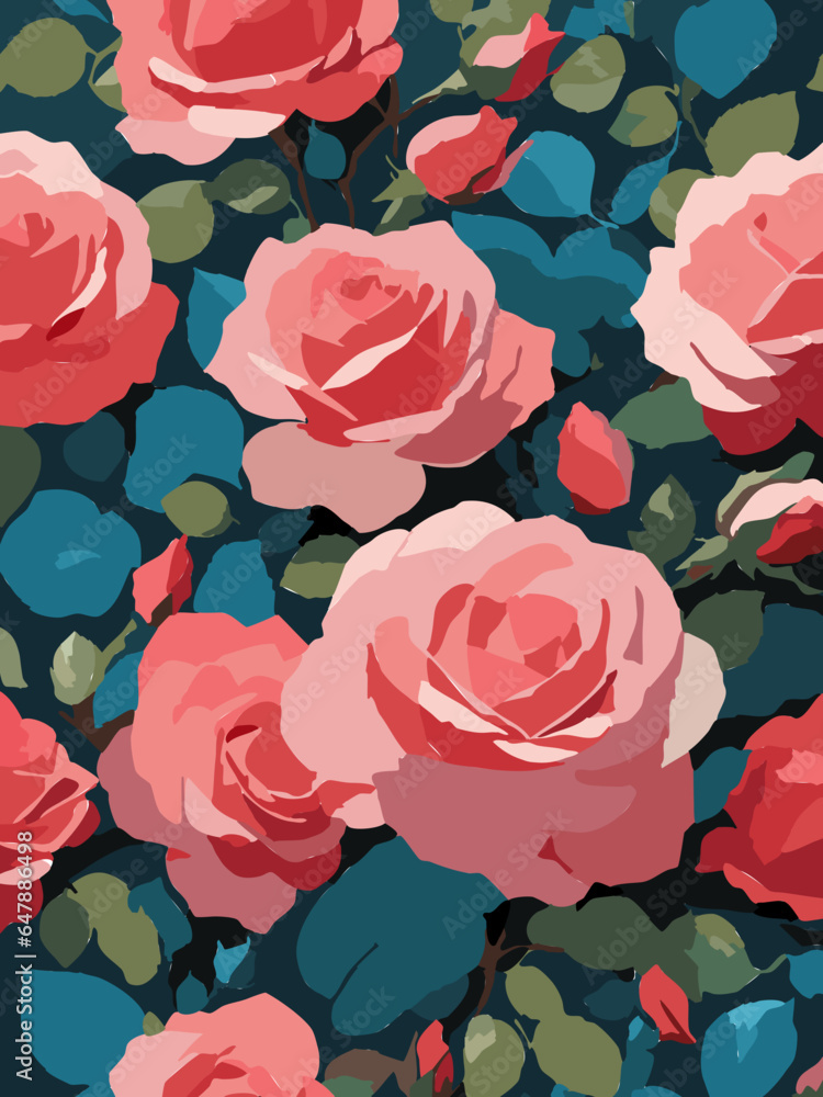 Rose Vector Artwork in Dark Background Rose Vector Artwork in Dark Background