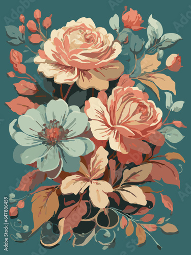 Vintage Pastel Floral Artwork