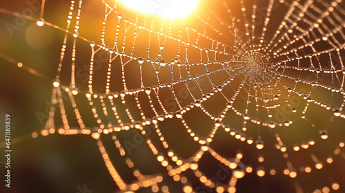 Spider web with morning dew, © Xavier