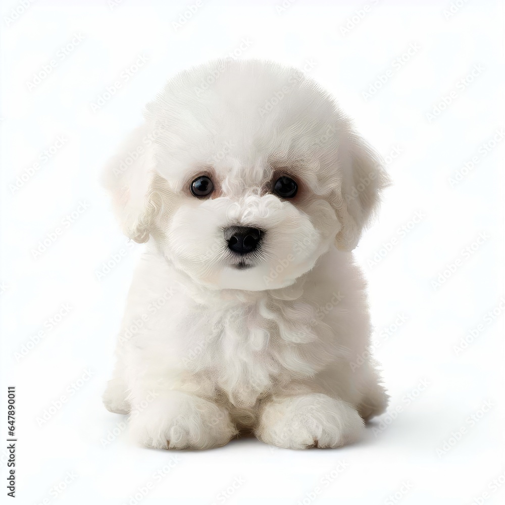 Sweet Bichon Frise Pup Playtime, Generative AI Sweet Bichon Frise Pup Playtime, Generative AI