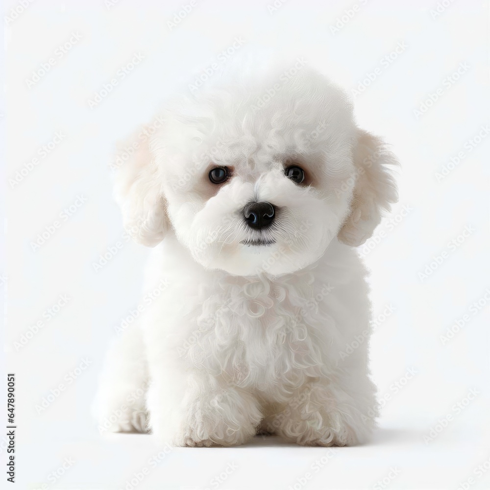 Tiny Bichon Frise's Innocent Eyes, Generative AI Tiny Bichon Frise's Innocent Eyes, Generative AI