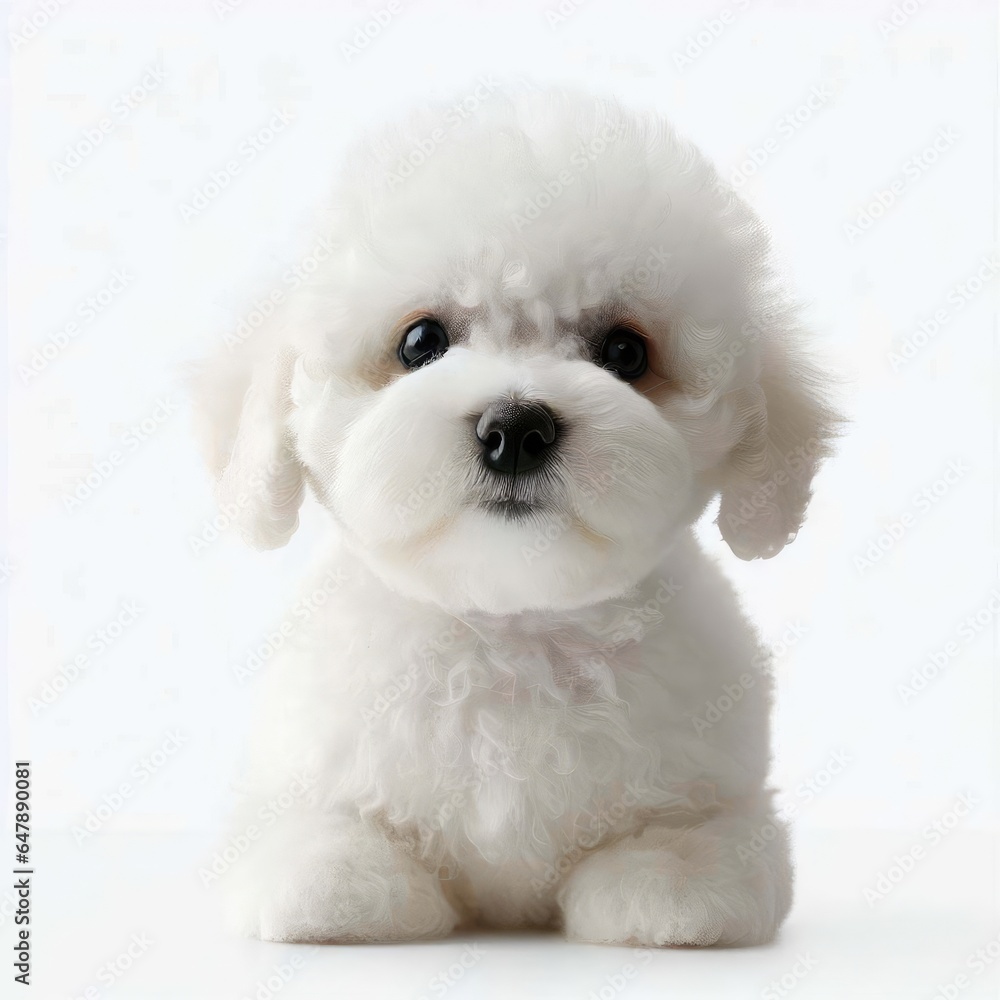 Adorable Baby Bichon Frise Pup, Generative AI