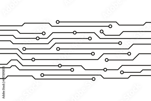 Abstract futuristic circuit board technology background. Circuit board with various technology elements.

