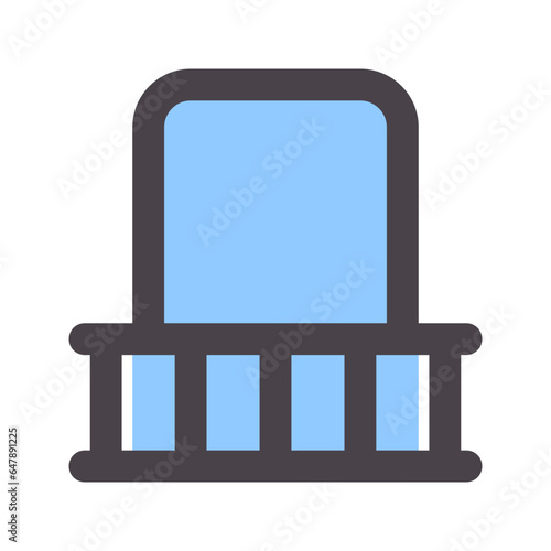 balcony flat line icon