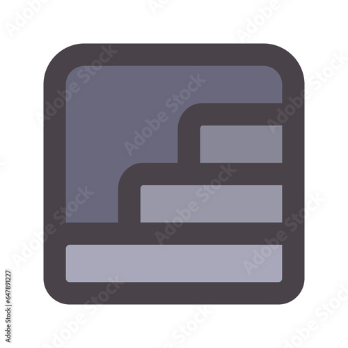 basement flat line icon
