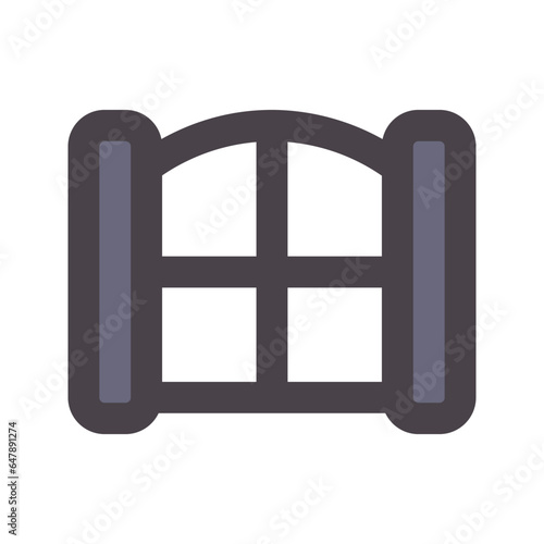 gate flat line icon © Saepul