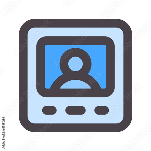 intercom flat line icon photo