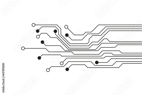 Abstract futuristic circuit board technology background. Circuit board with various technology elements.
