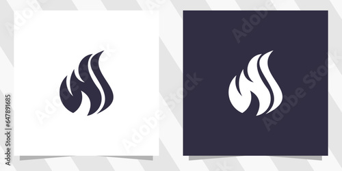 letter w with fire logo design